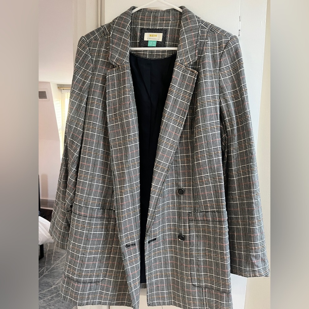 Anthropologie Maeve Stylish Plaid Blazer